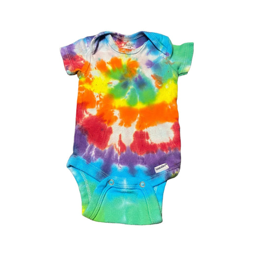Rainbow Spiral Tie Dye Baby Bodysuit || 0-3 Months