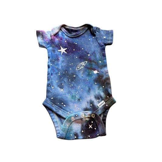 Galaxy Dyed Baby Onesie || 3-6 Months, Upcycled ♻️