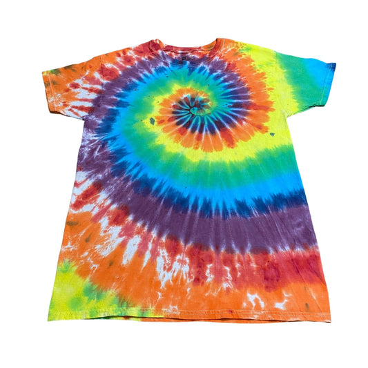 Rainbow Spiral Tie Dye Adult Tee || Medium