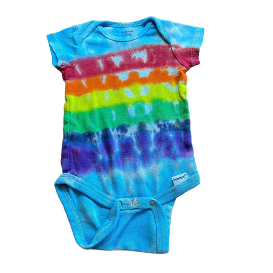 Rainbow Stripe Tie Dye Baby Bodysuit || 3-6 Months