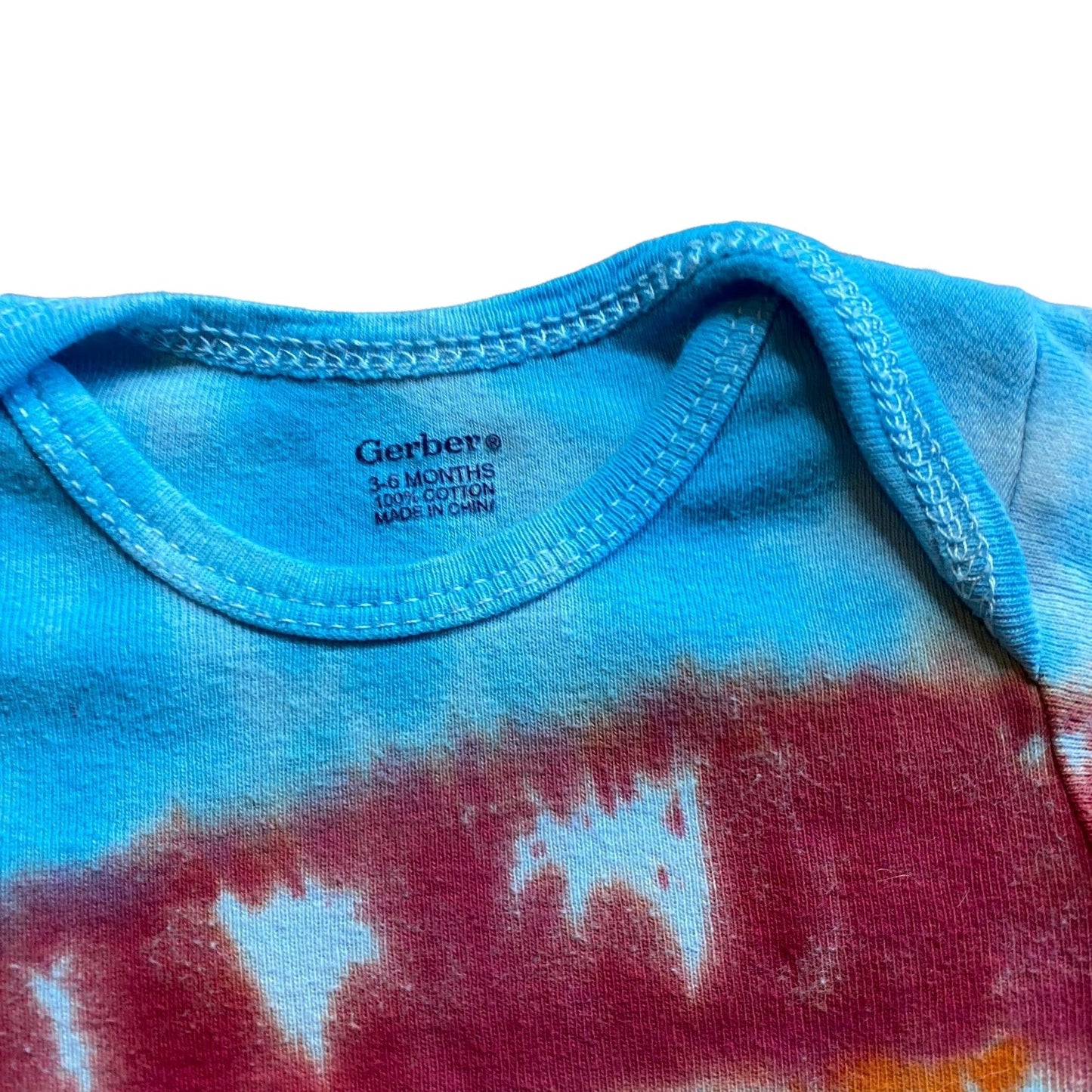 Rainbow Stripe Tie Dye Baby Bodysuit || 3-6 Months