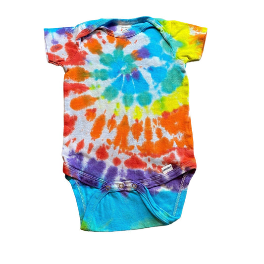 Rainbow Spiral Tie Dye Baby Bodysuit || 24 Months