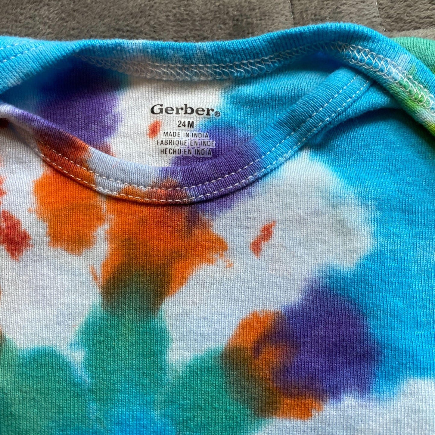 Rainbow Spiral Tie Dye Baby Bodysuit || 24 Months