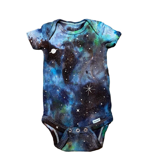 Galaxy Dyed Onesie || 3-6 Months, Upcycled ♻️