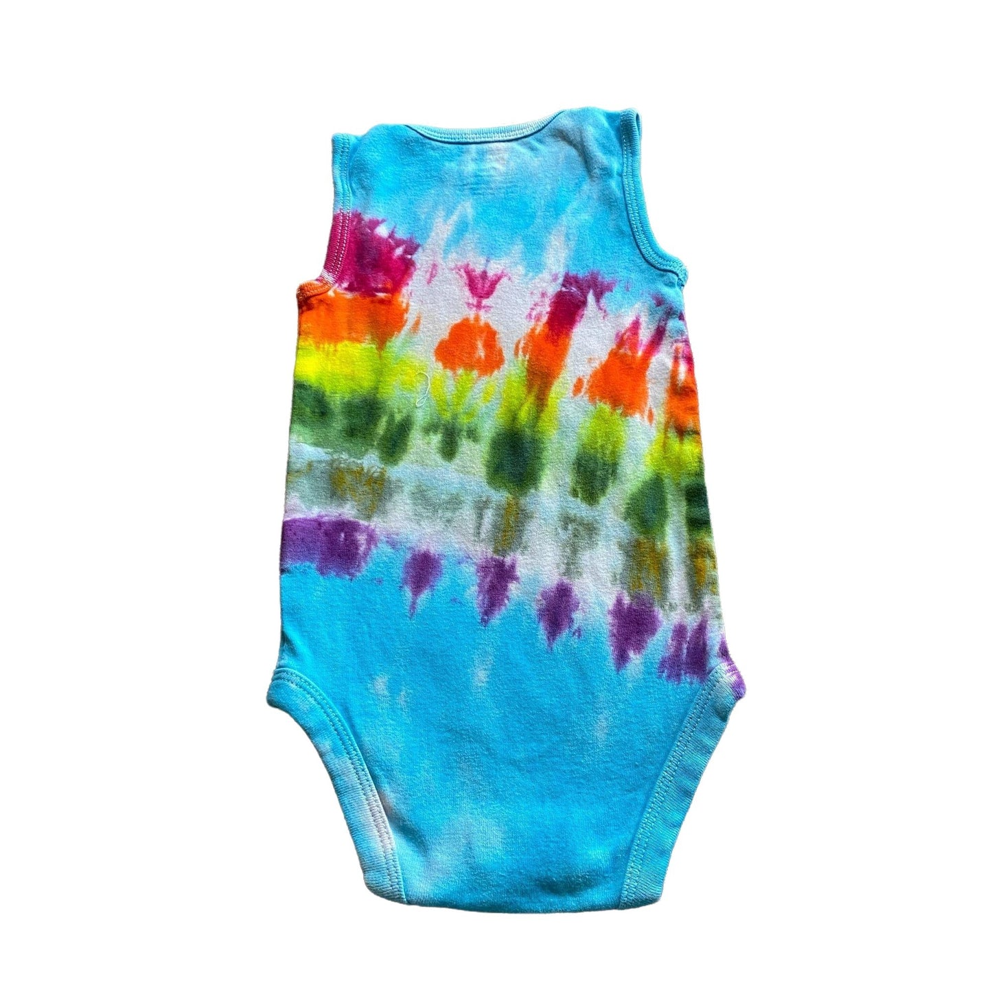 Rainbow Stripe Tie Dye Baby Bodysuit || 9 Months