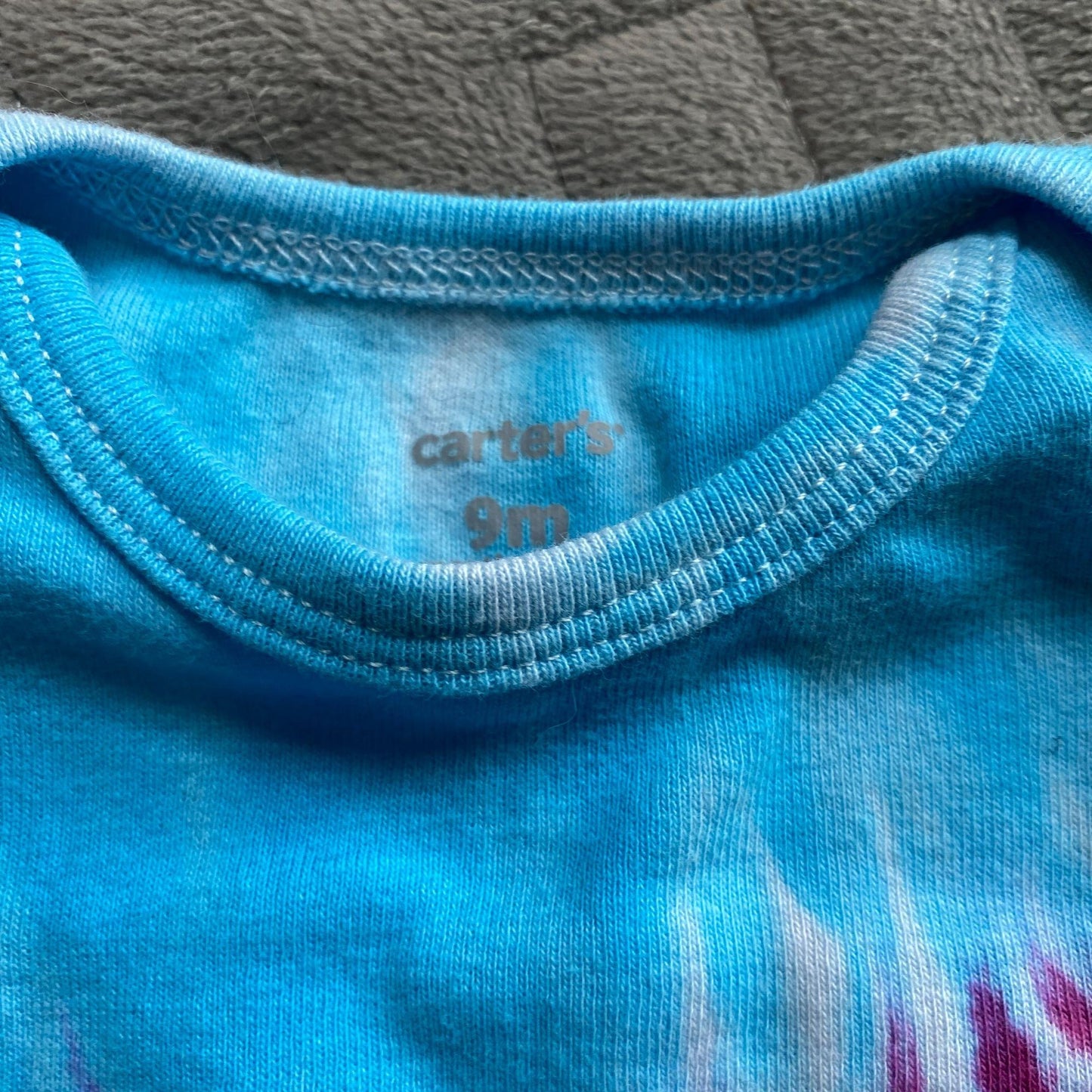 Rainbow Stripe Tie Dye Baby Bodysuit || 9 Months