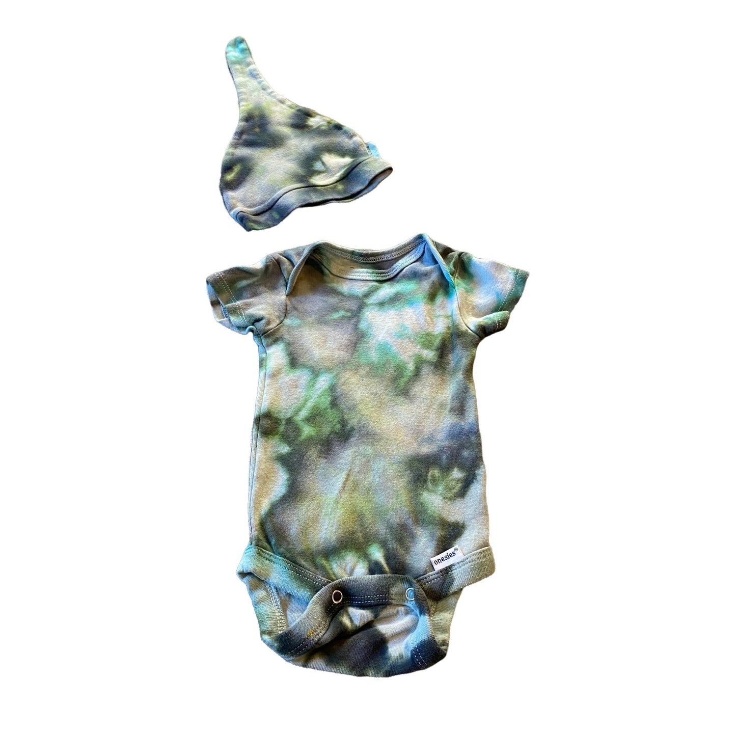 Tie Dyed Bodysuit || 0-3 Months + Hat Bundle