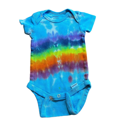 Rainbow Stripe Tie Dye Baby Bodysuit || 3-6 Months