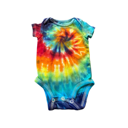 Rainbow Spiral Tie Dyed Bodysuit || 3 Months, Upcycled ♻️