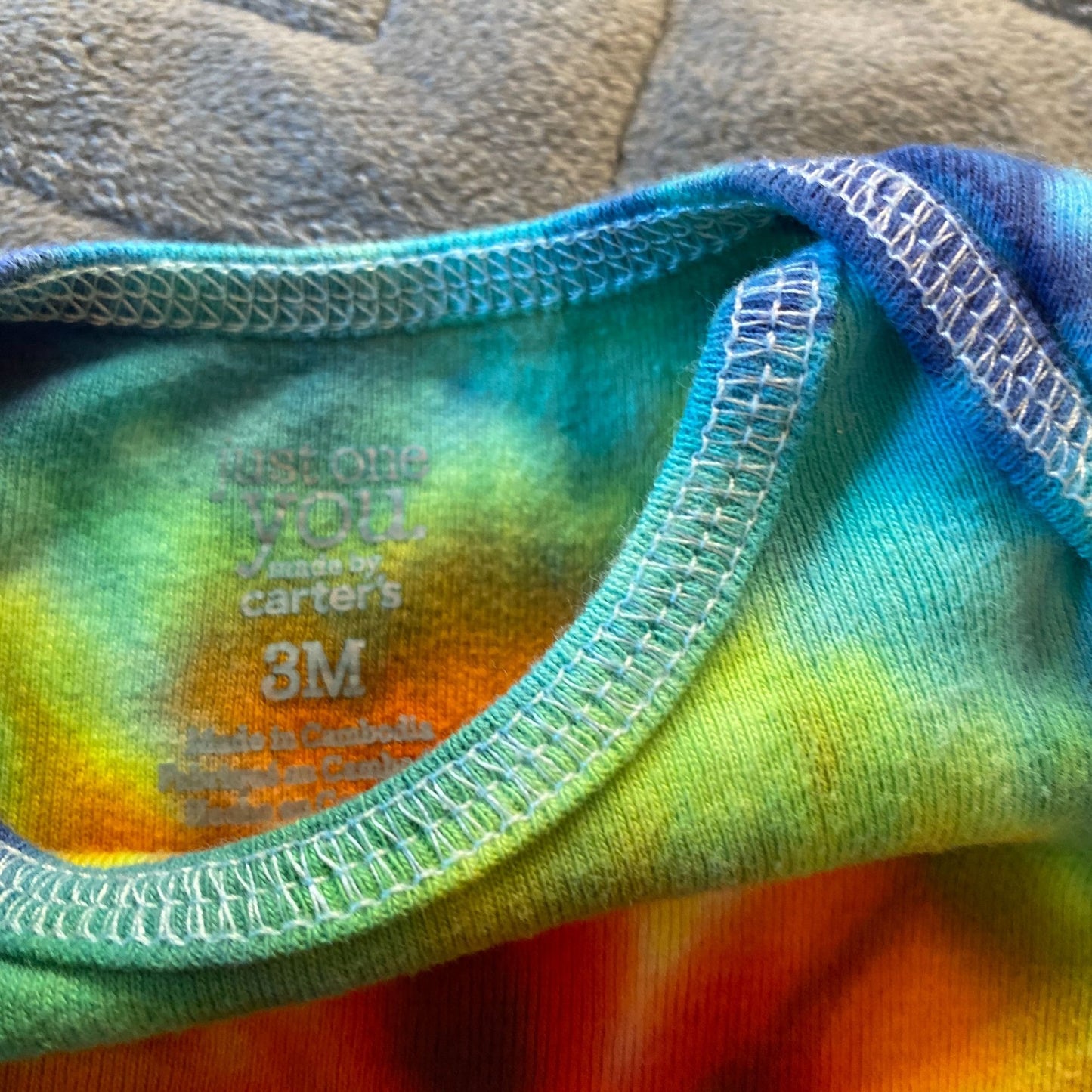 Rainbow Spiral Tie Dyed Bodysuit || 3 Months, Upcycled ♻️