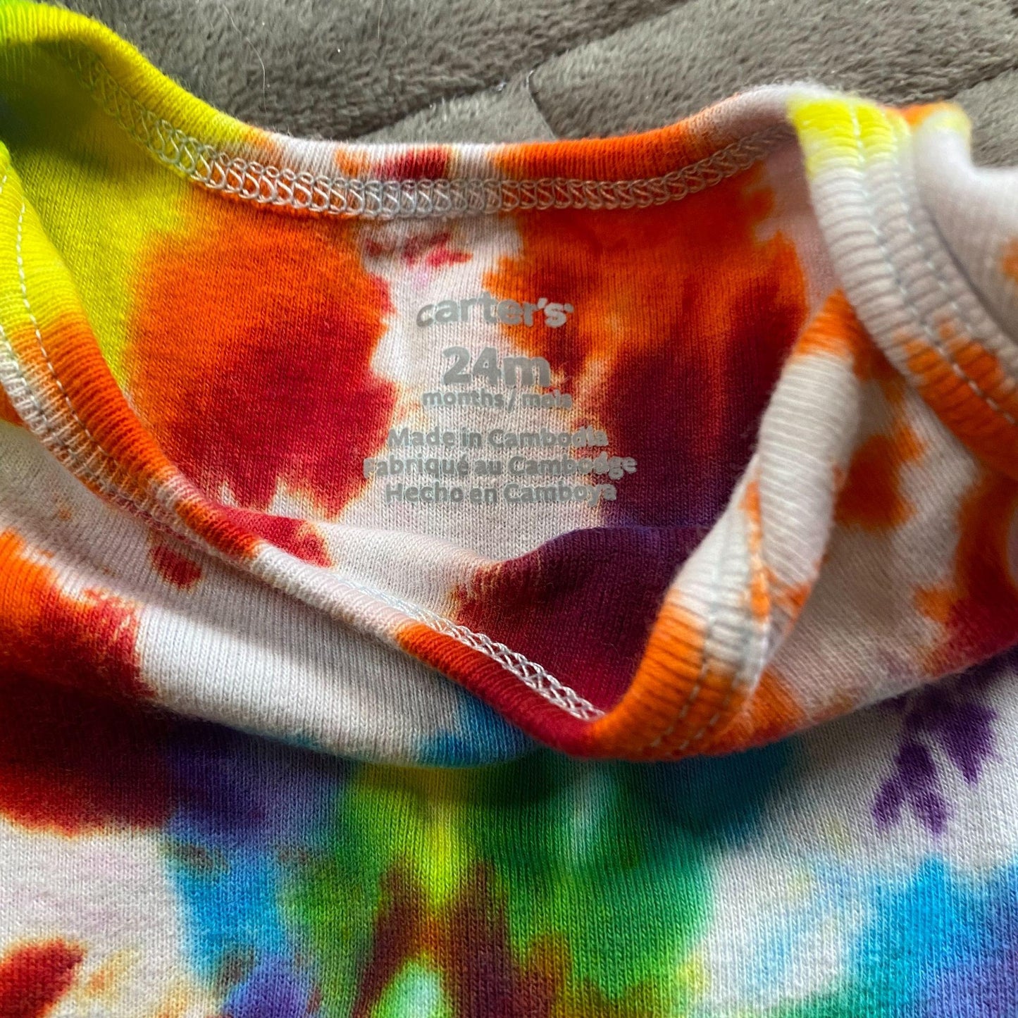 Rainbow Spiral Tie Dye Baby Bodysuit || 24 Months