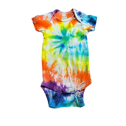 Rainbow Spiral Tie Dye Baby Bodysuit || 12 Months