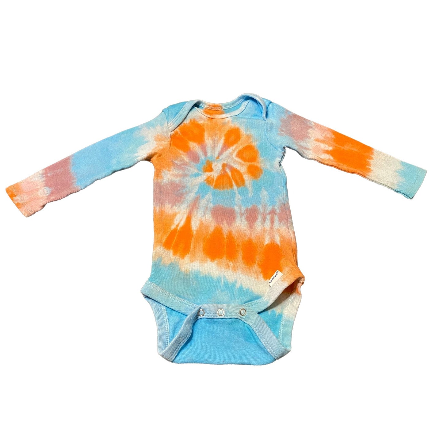 Pastel Spiral Tie Dye Baby Bodysuit || 6-9 Months