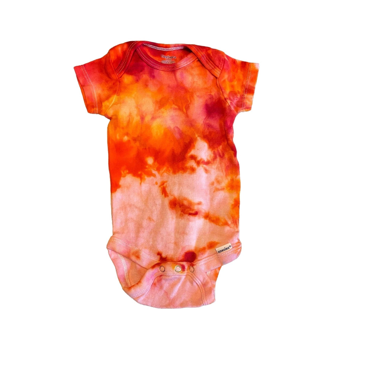 Fiery Fun Dye Tie Dye Onesie || 3-6 Months, Upcycled ♻️