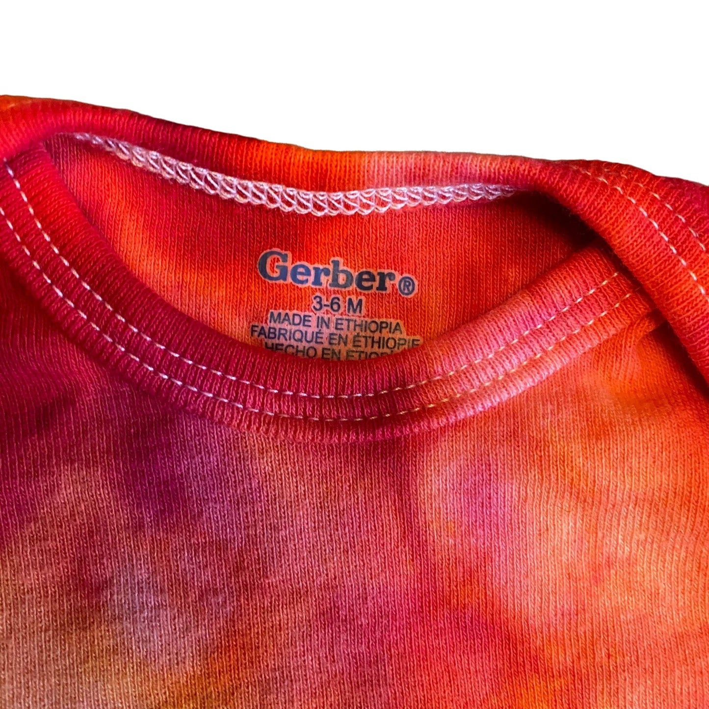 Fiery Fun Dye Tie Dye Onesie || 3-6 Months, Upcycled ♻️