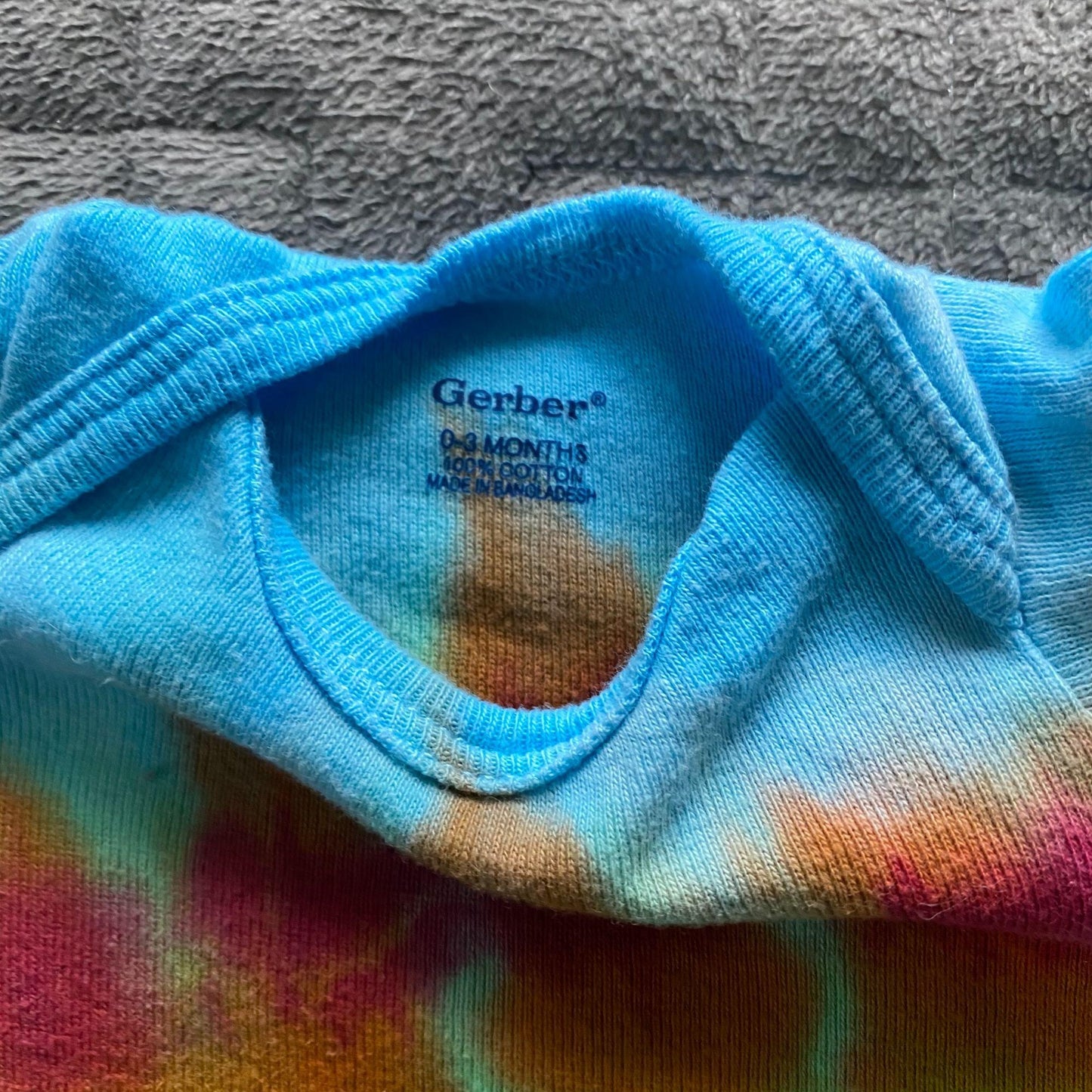 Rainbow Tie Dye Onesie || 0-3 Months, Upcycled ♻️