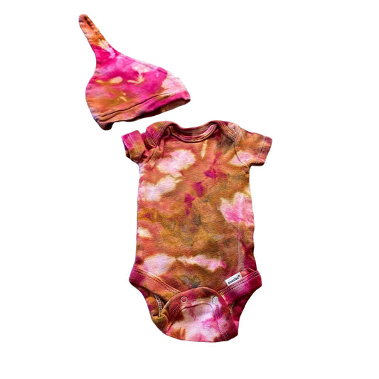 Tie Dyed Bodysuit || Newborn + Hat Bundle