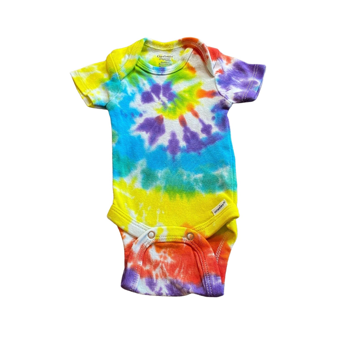 Rainbow Spiral Tie Dye Baby Bodysuit || Newborn