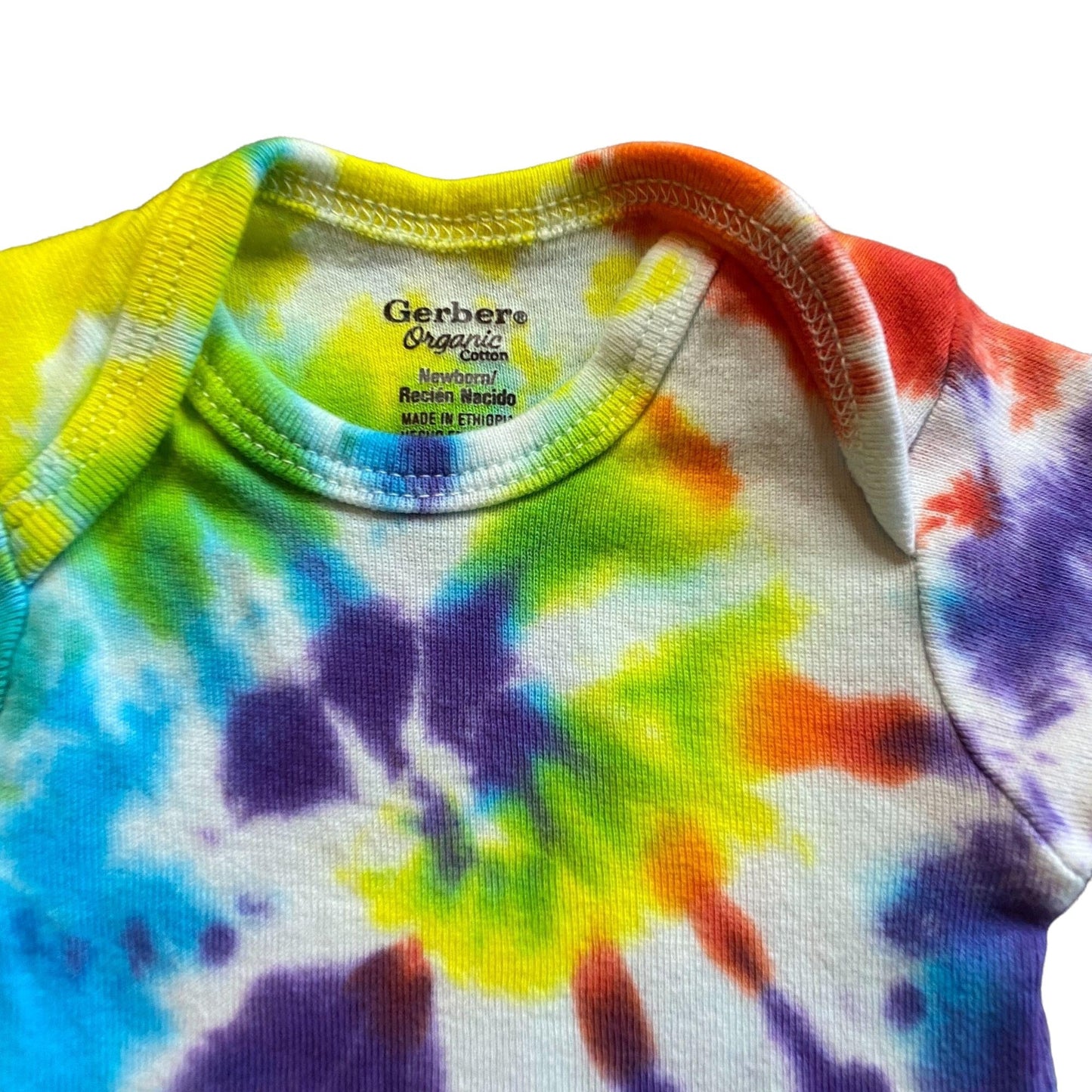 Rainbow Spiral Tie Dye Baby Bodysuit || Newborn